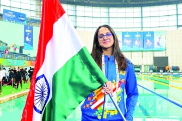 Sanjana bags 1 silver, 2 bronze medals at Aquatics C’ship