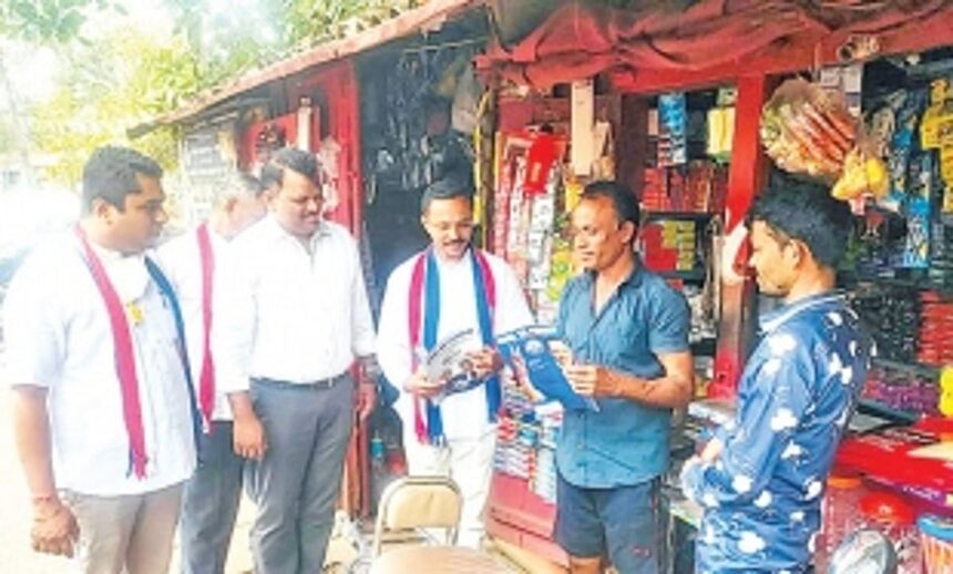 Santosh joined by Lobo for door-to-door canvassing in Chorao