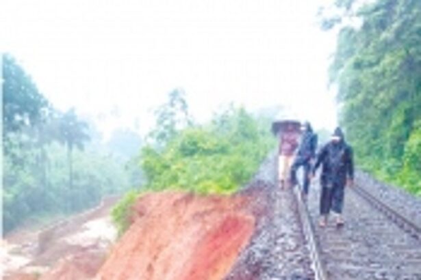 Sanvordem-Kalem railway track portion gives way