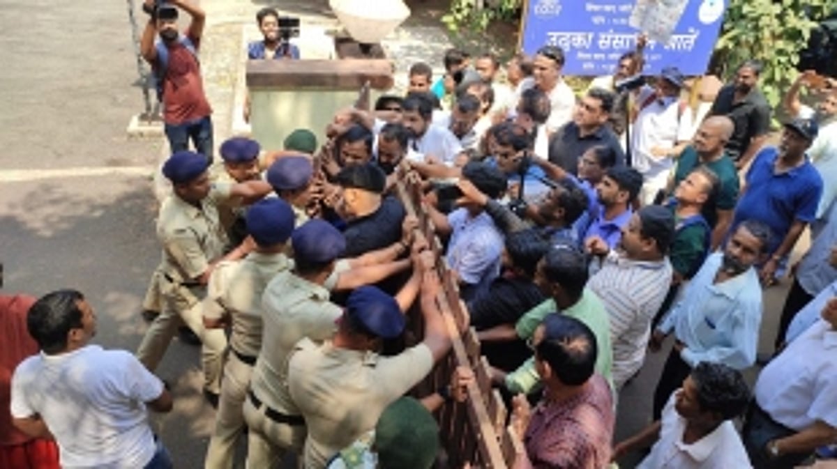 Save Mhadei Save Goa front protest outside WRD Porvorim