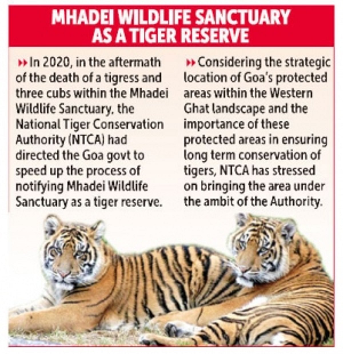 Save Tiger Save Mhadei Front wants MLAs to help  notify Mhadei Wildlife Sanctuary as tiger reserve