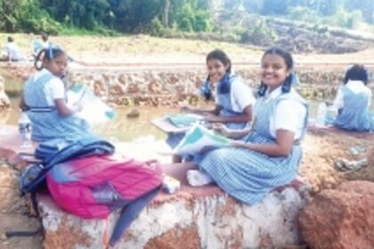 School students mark Science Day celebrations at renovated Sao Jose de Areal culvert
