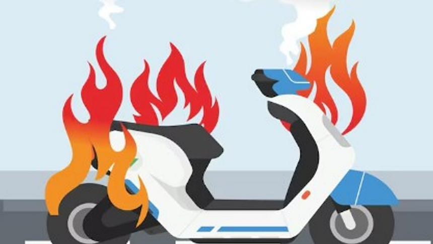 Scooter fire damages shop in Margao 1 Scooter fire damages shop in Margao