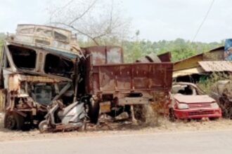 Scrap vehicles’ garbage greets visitors at Farmagudi