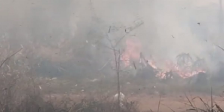 Scrap yard catches fire