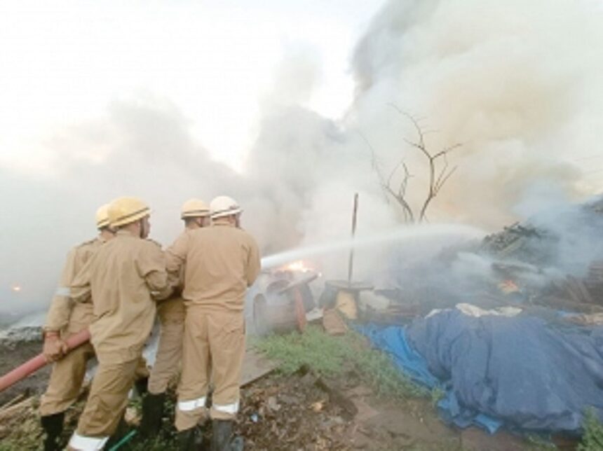 Scrapyard goes up in smoke at Verna industrial estate
