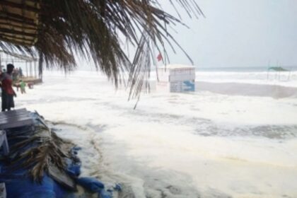 Sea water enters shacks on the Candolim-Calangute belt