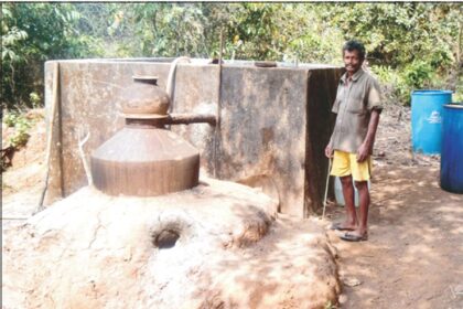 Seasonal Cashew distillery at work in Canacona.