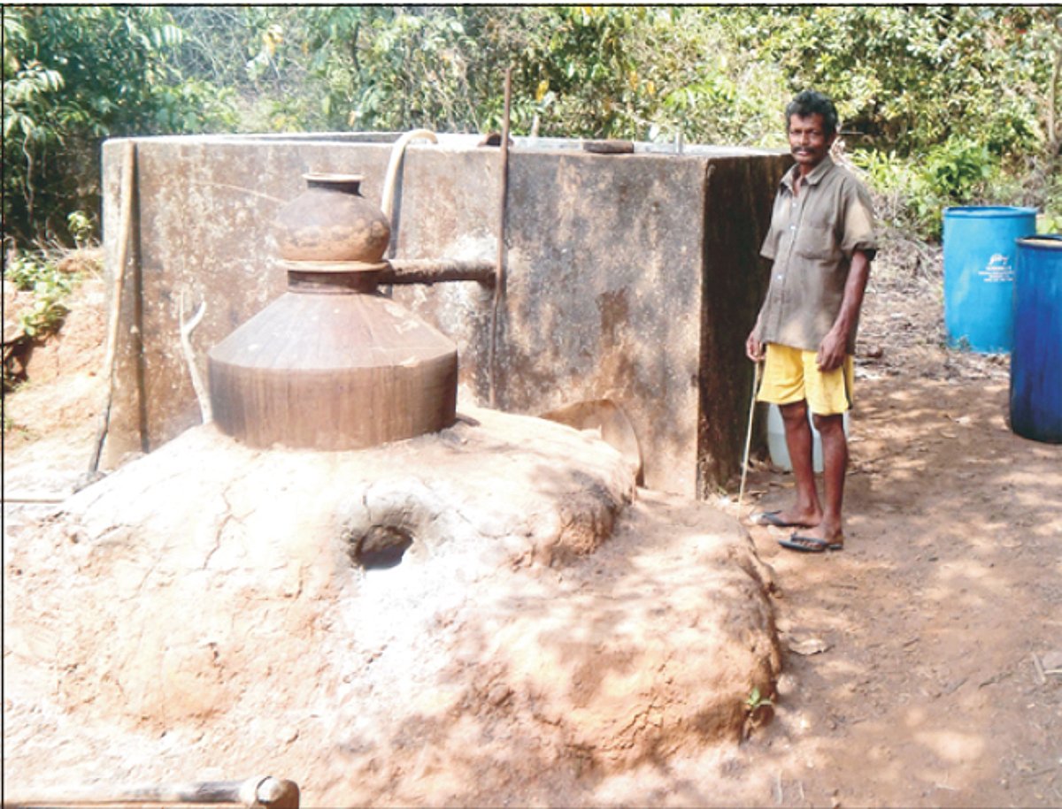 Seasonal Cashew distillery at work in Canacona.