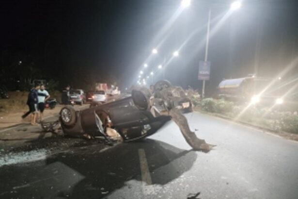 Self-accident near Majestic Pride at Porvorim, car dashes parked vehicle; No casualties reported