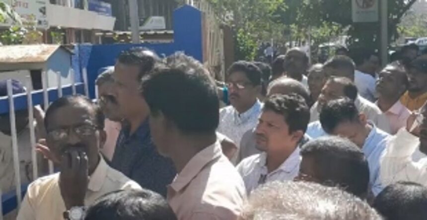 Sesa Workers Stage Protest at Sesa Ghor, Demanding Release of Provident Fund