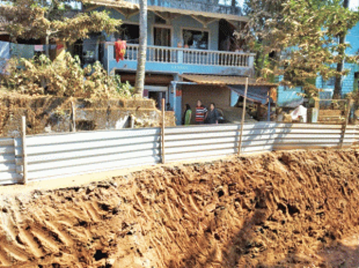 Sewage trenches damage  houses in Durgabhat, Ponda