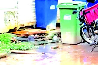 Sewage water overflows on the streets in St Inez