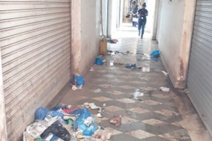 Shabby state of commercial arcade