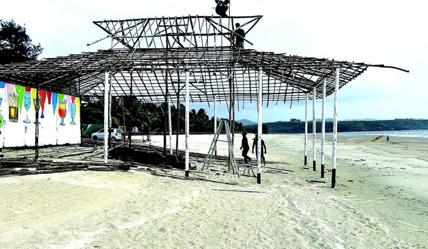 Shack owners gladdened by early start as shack setup begins across South Goa 1 Shack owners gladdened by early start as shack setup begins across South Goa