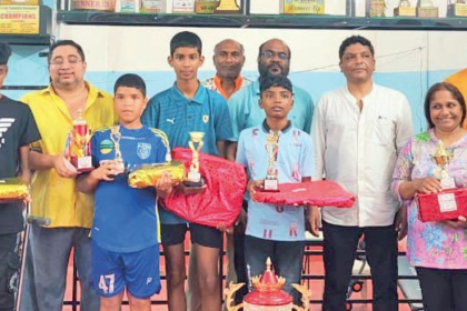 Shane Antonio, Sunil Shanke, Benson Souza, Alton Fernandes & Maria Alvares Shine at Seraulim Table Tennis and Carrom Tournament