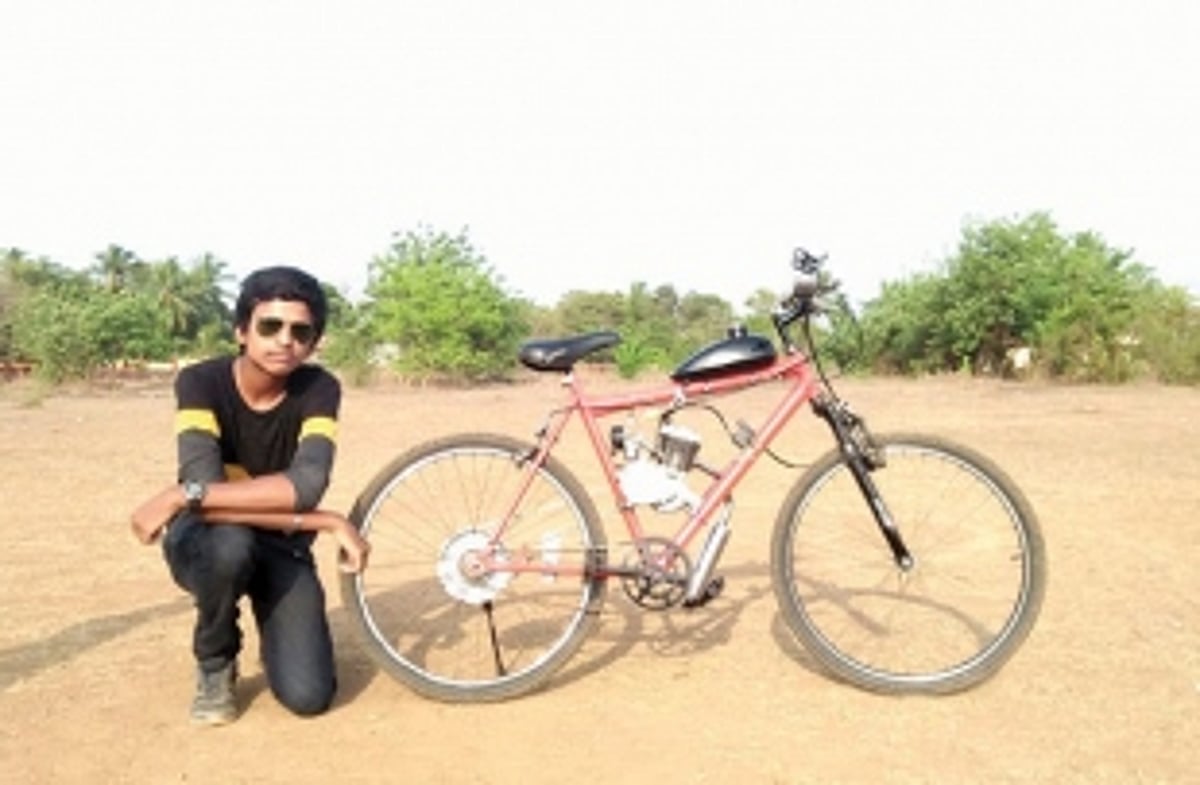 Sheer talent: Mapusa student converts cycle into 80cc bike with just Rs 8,000!