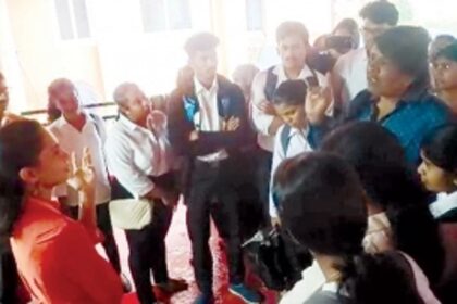 Shocked students and parents protest in large numbers at G R Kare College of Law