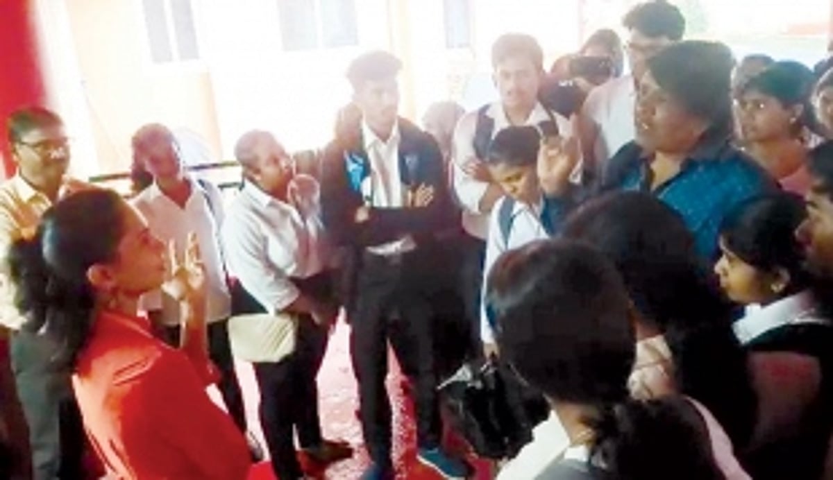 Shocked students and parents protest in large numbers at G R Kare College of Law