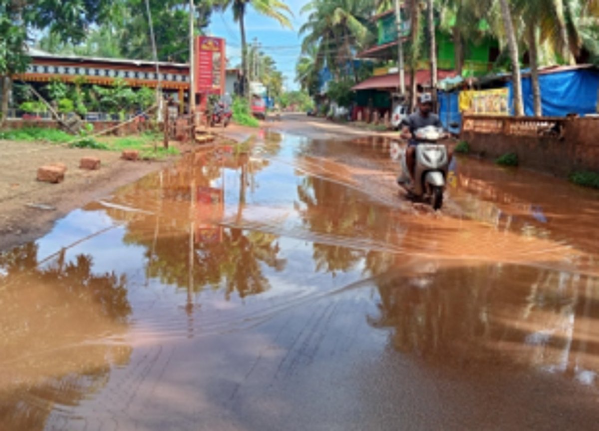 Shoddy road work, failure to repair drains leave Morjim roads flooded
