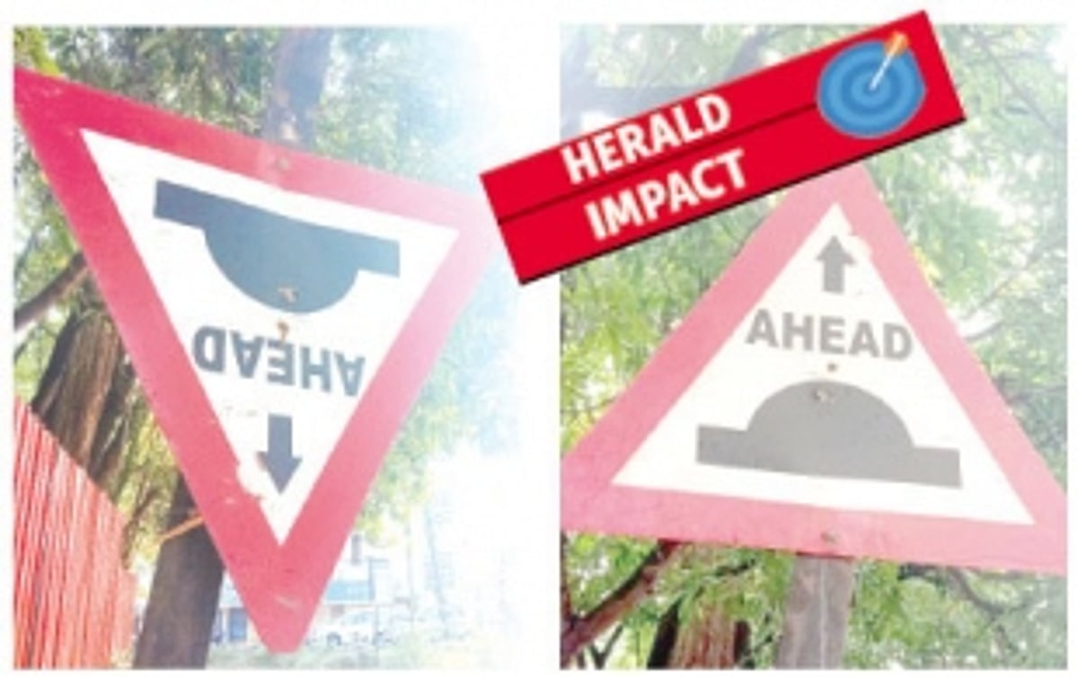 Signboard set right at Ponda