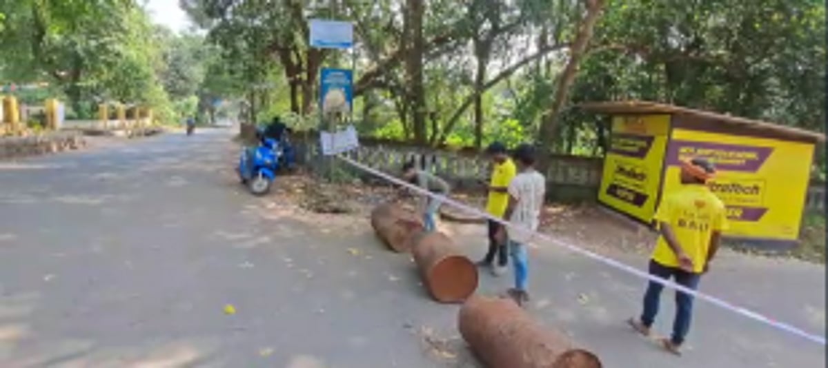 Siolim-Marna Bypass road blocked due to road repair works