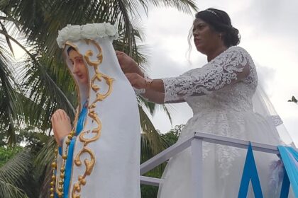 Siolim’s Unique May Day Tradition Continues as Bride Crowns Our Lady of Fatima at Mae de Deus Chapel