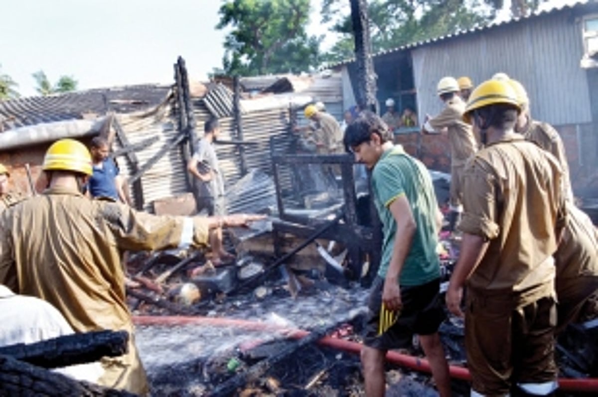 Six huts gutted in fire at Camra Bhat