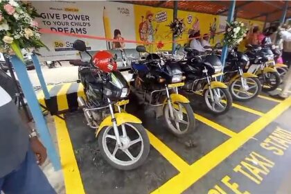 Smart City destroyed motorcycle taxi stands; Rotary builds one at KTC
