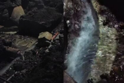 Smart City workers damage water pipeline near Panjim Church; Results in massive wastage