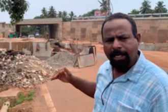 Social Activist Santano Fernandes Questions Culvert Height Increase at Zudio Mall Construction Site in Benaulim