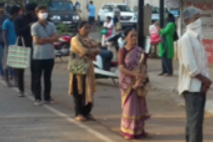 Social distancing observed at Cuncolim grocery stores