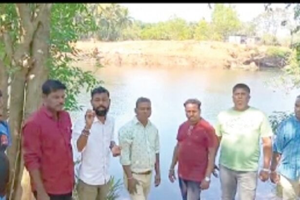 Sonarbaag-Usgao locals oppose  bandhara on Khandepar river