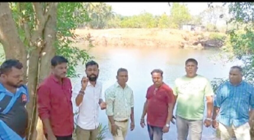 Sonarbaag-Usgao locals oppose  bandhara on Khandepar river