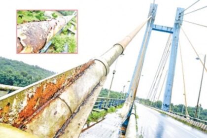 Sorry state of Corjuem cable-stayed bridge