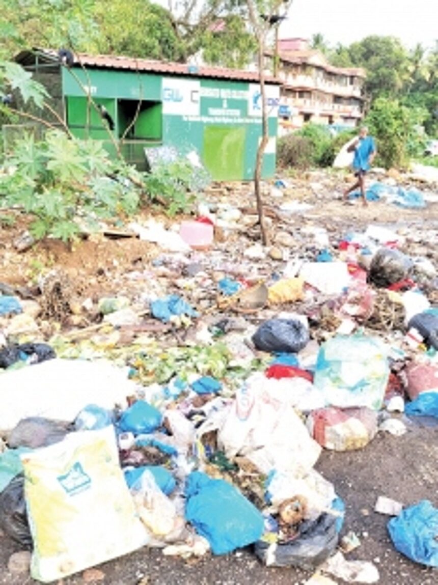 Sorry state of affairs of waste transfer, collection station on Margao bypass road