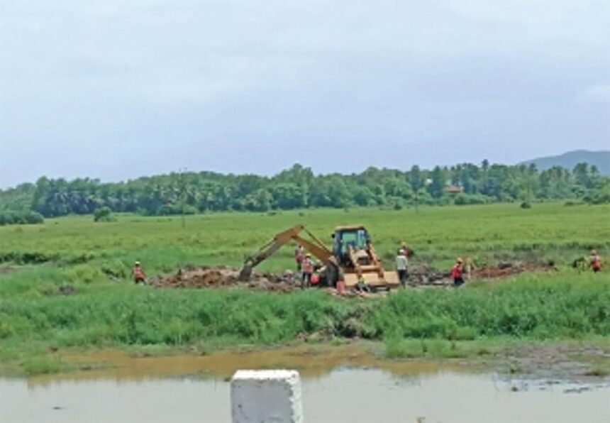 South Goa Collector issues stop work order for illegal land filling at Xeldem Lake