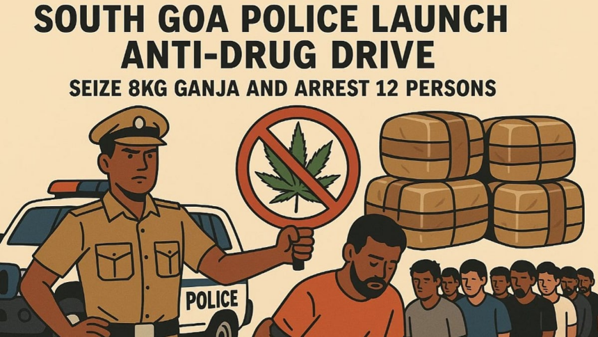 South Goa Police Launch Anti-Drug Drive, Seize 8kg Ganja and Arrest 12 Persons 1 South Goa Police Launch Anti-Drug Drive, Seize 8kg Ganja and Arrest 12 Persons