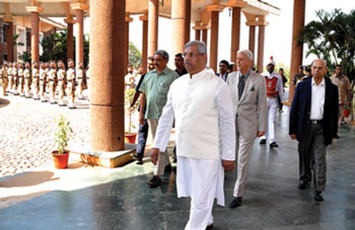Speaker Rajendra Arlekar escorts