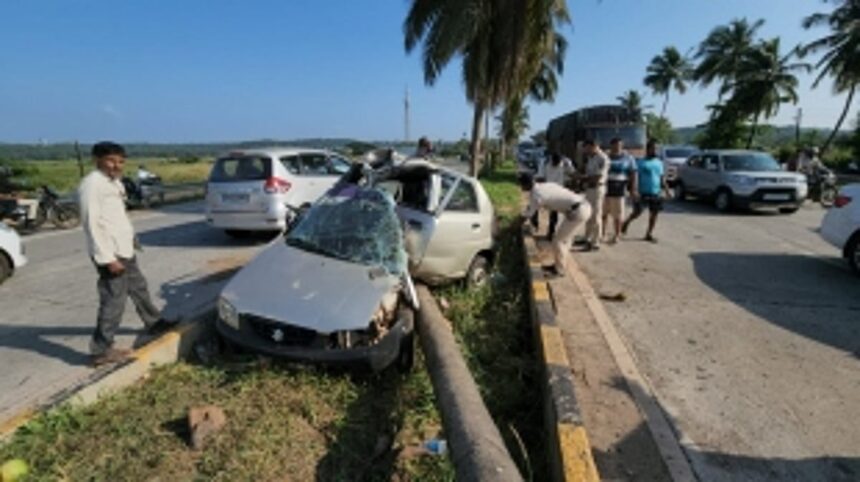 Speeding Car Crashes Into Coconut Tree in Guirim; Driver Succumbs To Injuries