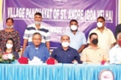 St Andre VP distributes items  for community development