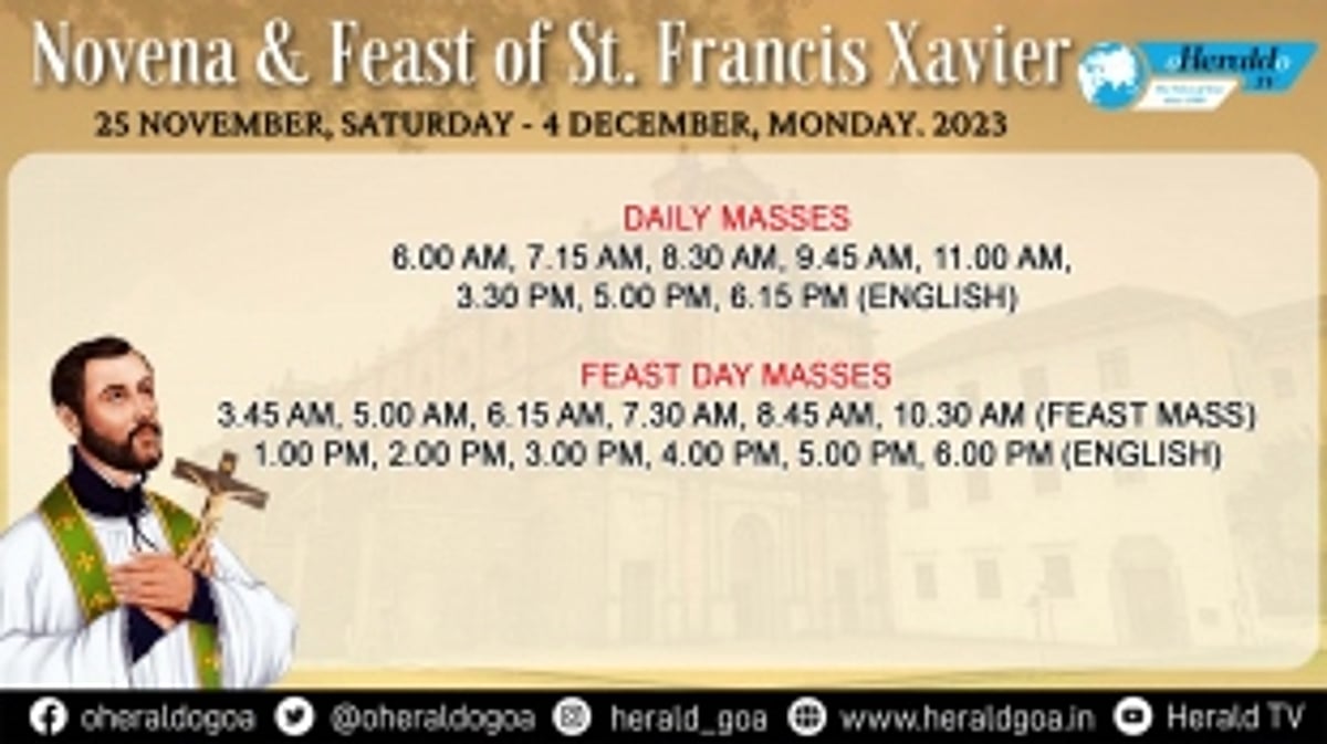 St. Francis Xavier Feast to be celebrated on Dec 4, Novena  to Commence from Nov 25th
