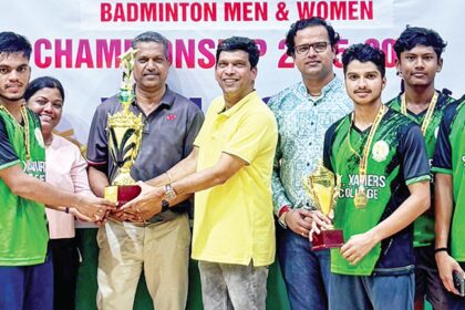 St Xavier’s, SS Dempo College
are GU badminton champs