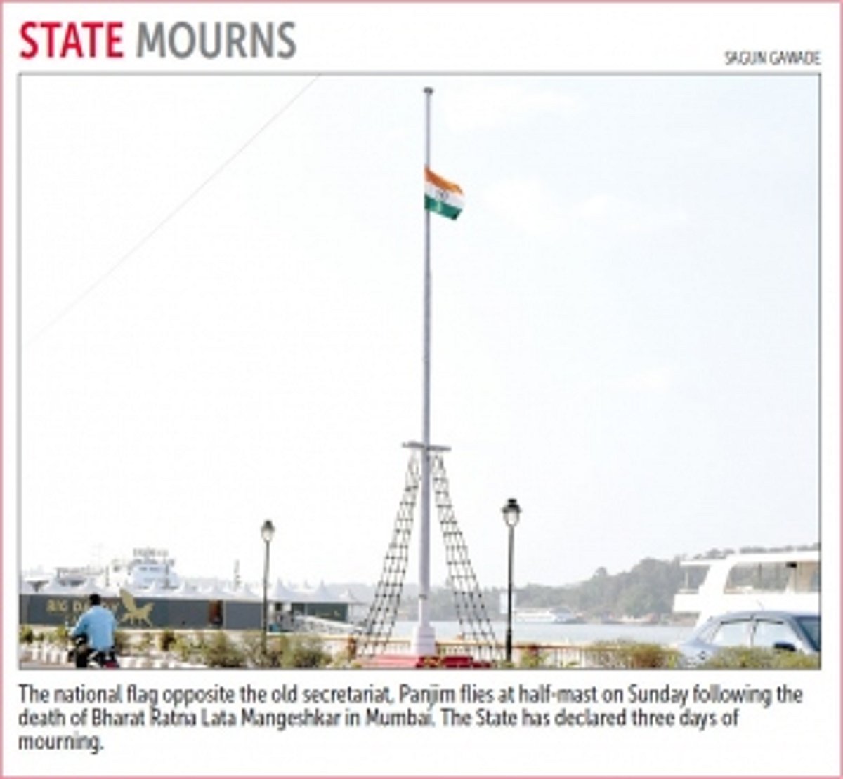 State declares three  days of mourning