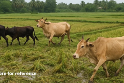 Stray Cattle Wreak Havoc in St Cruz Paddy Fields, Farmers Suffer Heavy Crop Losses
