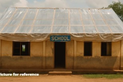 Students in Khandepar School Forced to Study Under Plastic Sheets