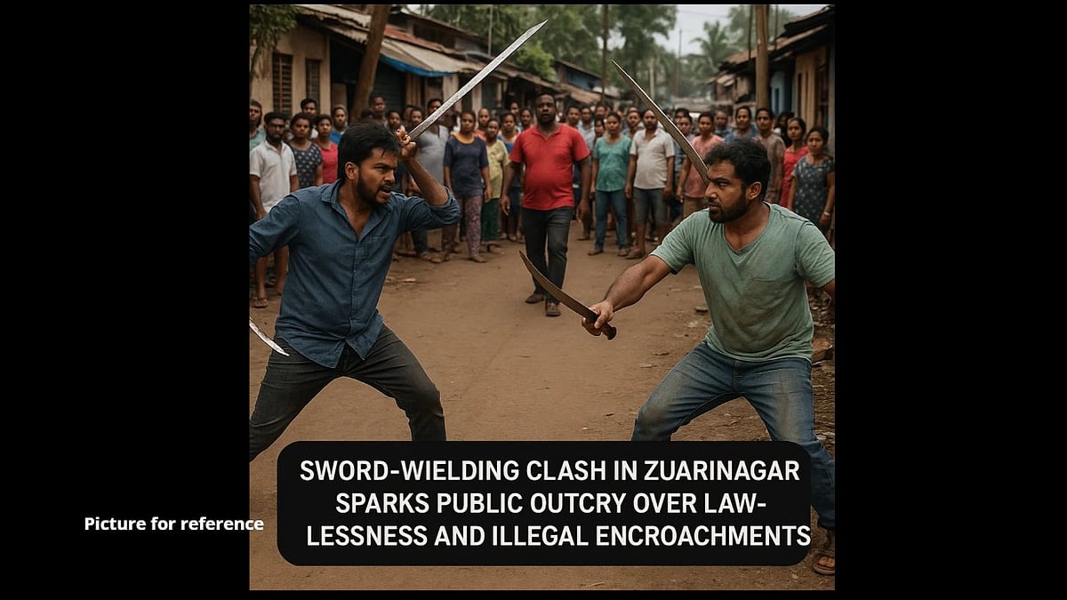 Sword-Wielding Clash in Zuarinagar Sparks Public Outcry Over Lawlessness and Illegal Encroachments