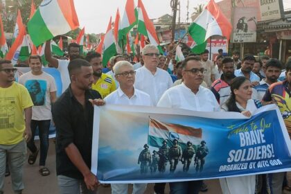 TMC Hosts Mega Rally in Goa Honouring Indian Armed Forces; Veterans Felicitated