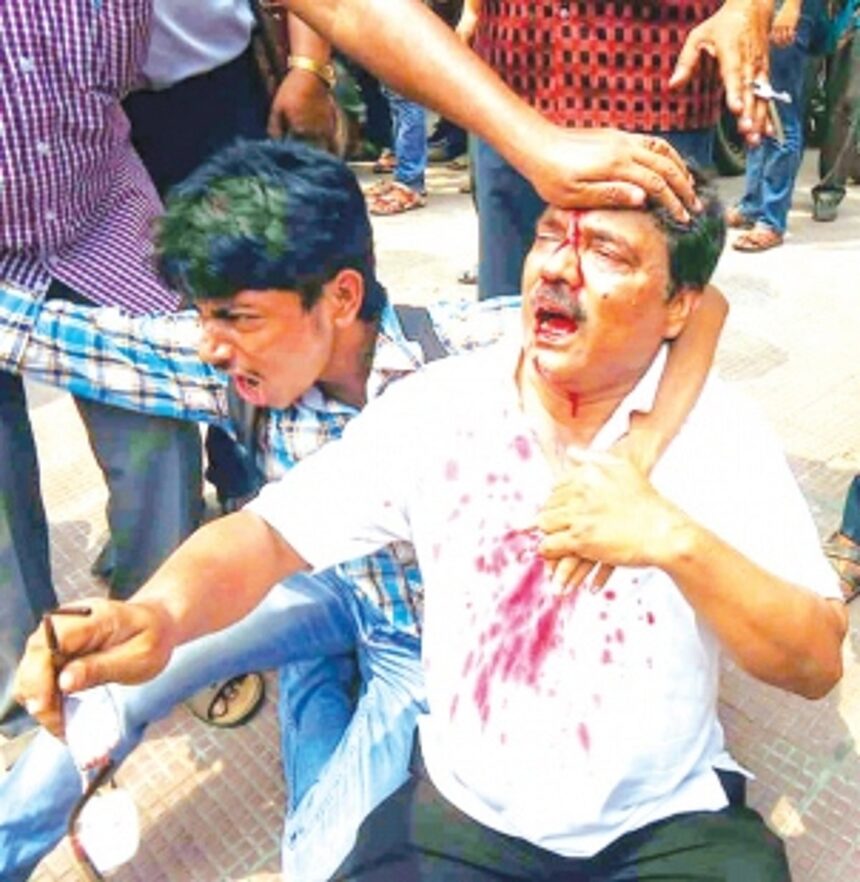 TMC workers clash with supporters of opposition parties 1 TMC workers clash with supporters of opposition parties