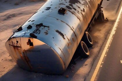Tanker Carrying Sodium Bromide Overturns on Kadamba Bypass, Driver Injured